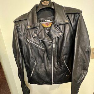 Women's Leather Motorcycle Jacket - Large